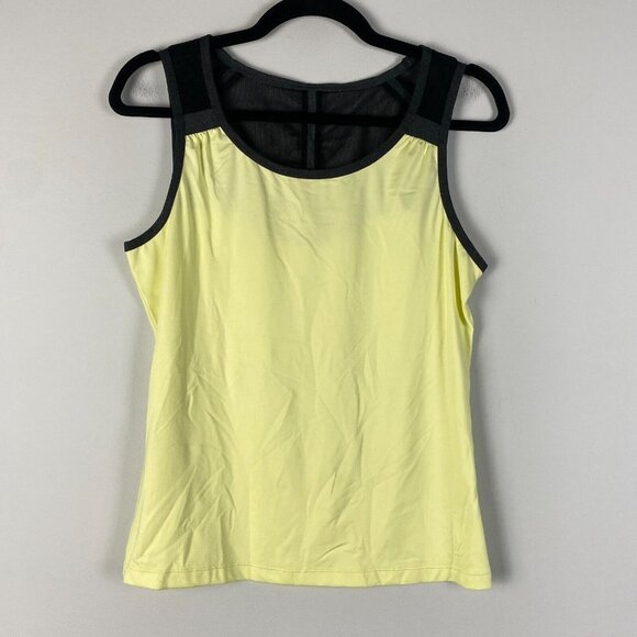 TAIL Tank Top Womens Small Yellow Black Mesh Back Sleeveless Stretch Golf Tennis - Picture 1 of 9